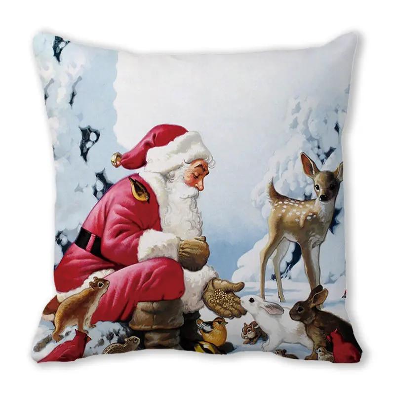 Christmas Decoration Pillow Case Sofa Cushion Cover Bedroom Room Dormitory Home   New Year Gift