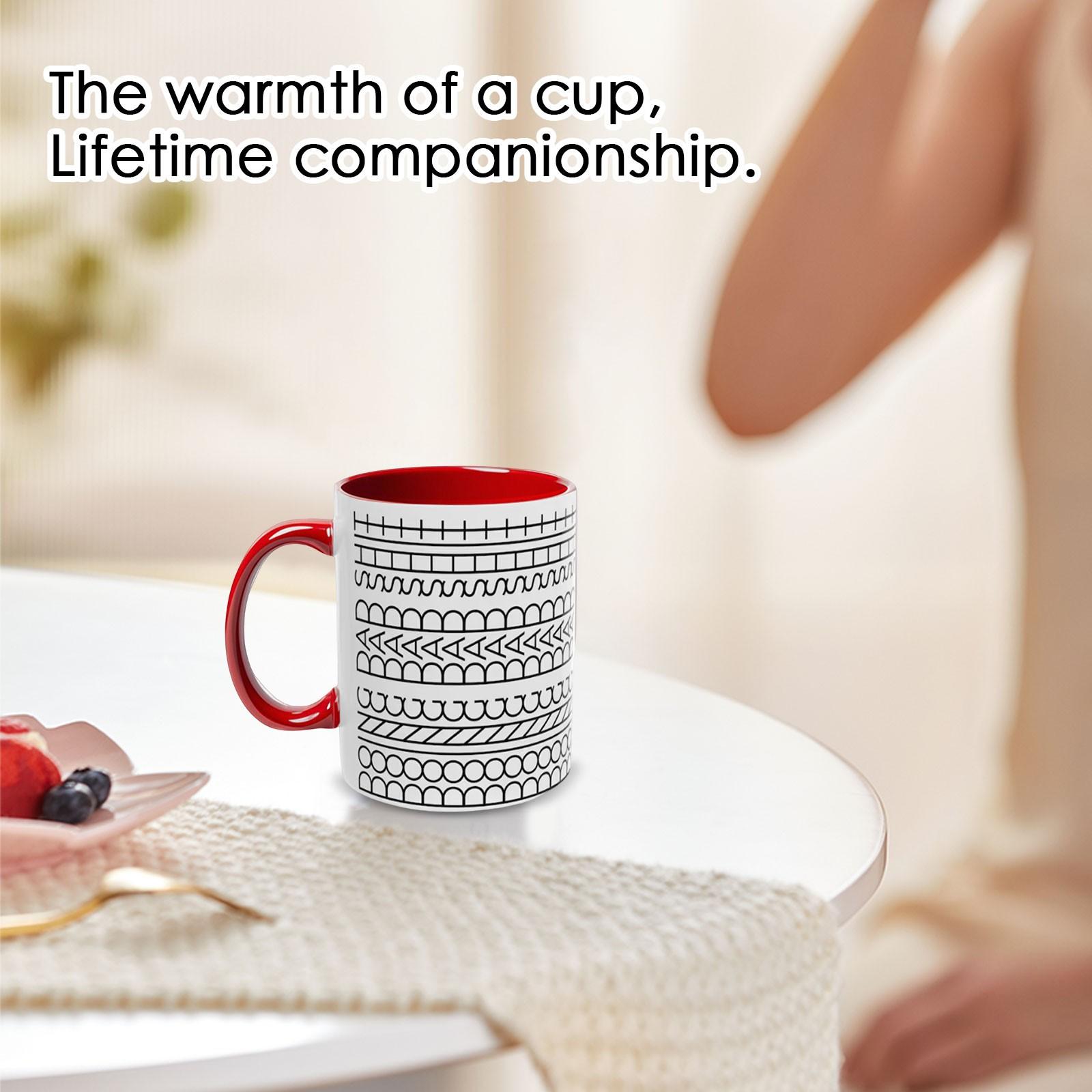 

Творческая новая керамическая кухонная забавная черная кофейная чашка One Size красный