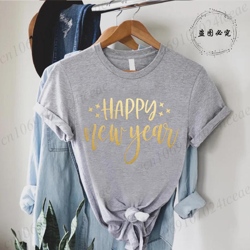 Hello 2026 Happy New Year Crew T-shirt Men's Women Shirts Clothes Casual Fashion Hip Hop Streetwear Tshirt GoodBye 2025 Outfit