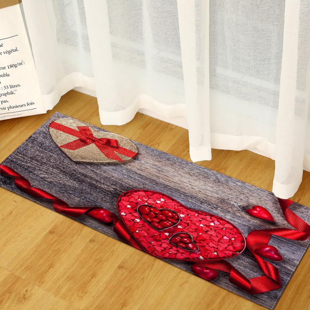 Valentine'S Day Rose Romantic Floor Mat Door Mat Kitchen Mat