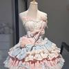 Harajuku Lolita Söt Klänning Rosettdekoration Lager på Lager Kjoldantkant Korsett Design Japansk Söt Subkultur Vardag Festklänning