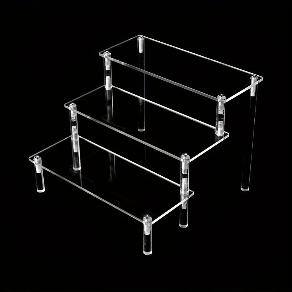 1-4 Tier Acrylic Display Stand Clear Display Riser Rack for Cupcake Perfume Doll Décor Organizer Amiibo Funko POP Figures DC05