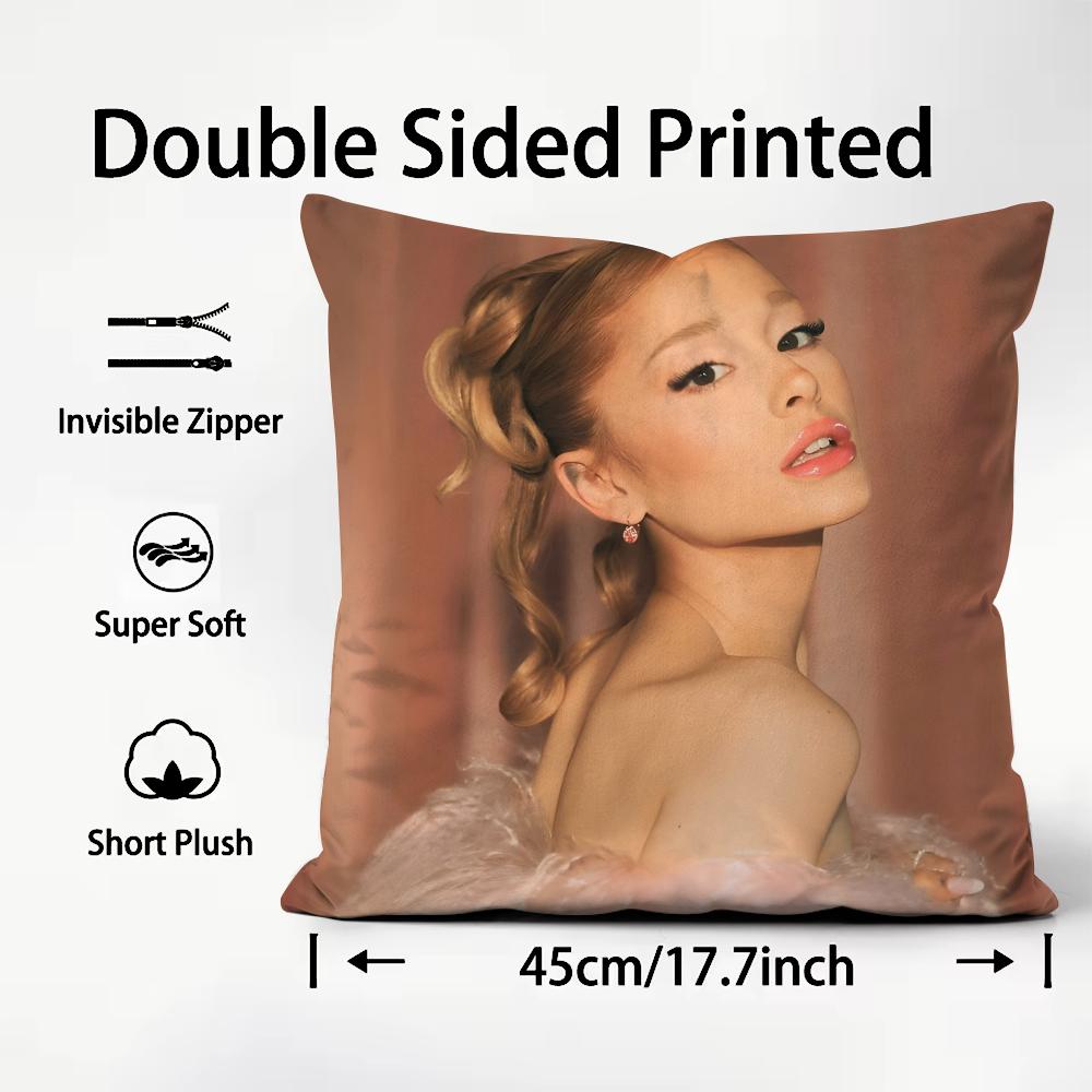 AAriana GrandeE Singer Cushion Cover Plush Fabric Soft DoubleSided Printed Sofa Warm Winter Home Child Gift Pillow Case