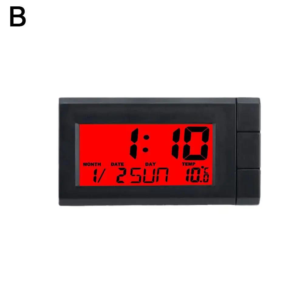 

1 шт. цифровые часы для салона автомобиля, профессиональное крепление для приборной панели, аксессуары для небольших многофункциональных приборов, часы N5x3 красный