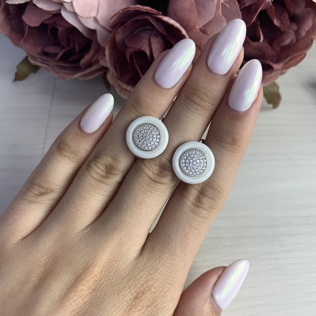 Silver Earrings with Ceramics (1429860)