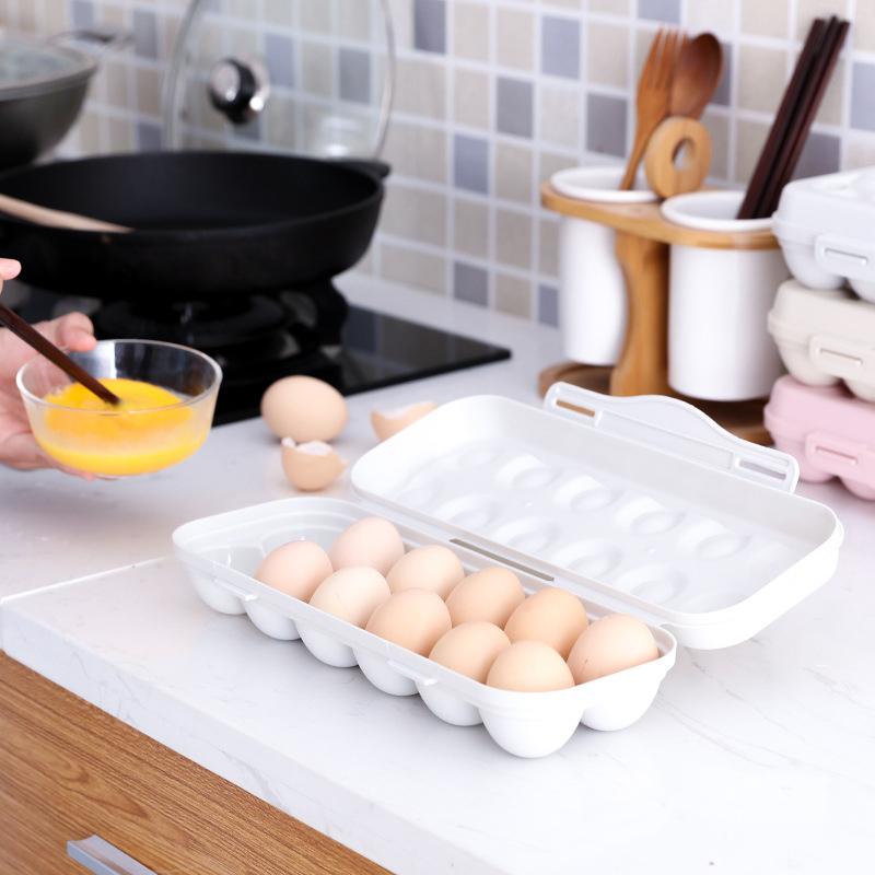 12 Fächer Eieraufbewahrungsbox Stoßfester Eierhalter Küchen Eiertransportbox Schutzbox für Kühlschrank Camping Picknick Wandern Reisen