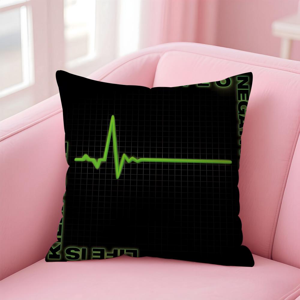 TType O NegativeS Band Cushion Cover Pillow Case Soft Friendly Fabric  Concealed Zipper