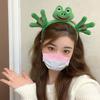 1Pc Funny Frog Cartoon Cute Headband Crown New Plush Big Eyes Headband Women'S Face Wash Headband Children'S Hair Accessories