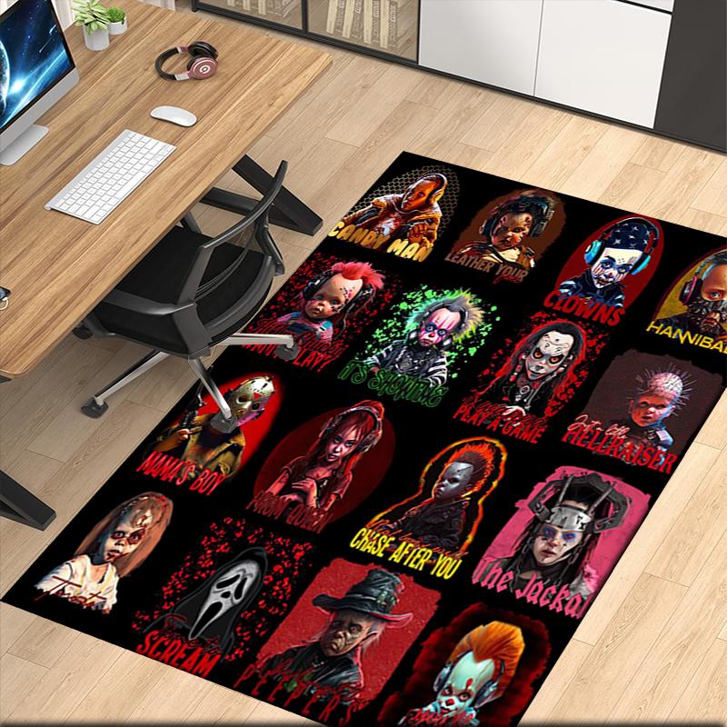 Halloween Horror Printed Carpet, for Office Chair Living Room Bedroom Kitchen Room Decor Gifts.