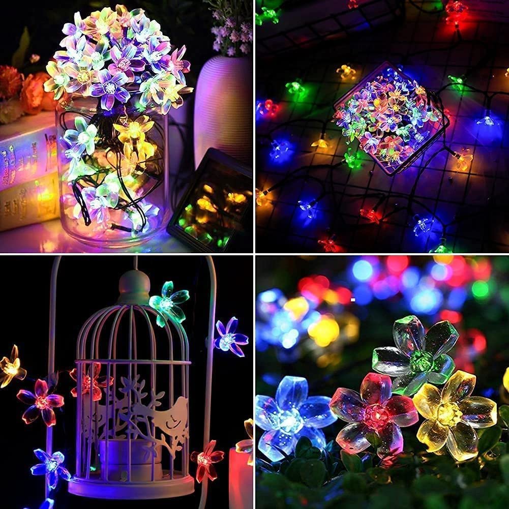 Solar LED String Garden 50 7M Solar Outdoor Garden Cherry Blossom IP65 8 Camping Automatic At Suitable for New School Solar Decorative Solar Charging