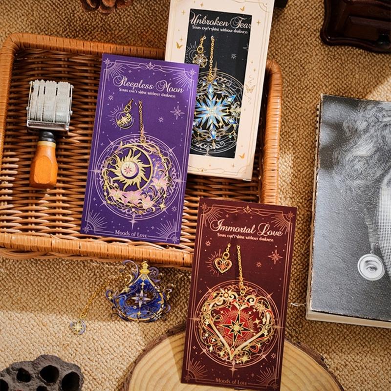 Delicate Styles Bookmarks with Pendant for Male and Female Book Lover Reading Birthday Gift Metal Elegent Bookmarks