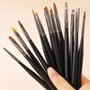 Wooden Handle Nail Drawing Brushes For Manicure Lines Painting Gradient Uv Gel Extension Builder Drawing Pen