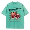Bright Pomegranate Prints Washed T Shirt Women Cotton Oversize TShirts Distressed ONeck Comfortable Tops Summer Woman Clothes