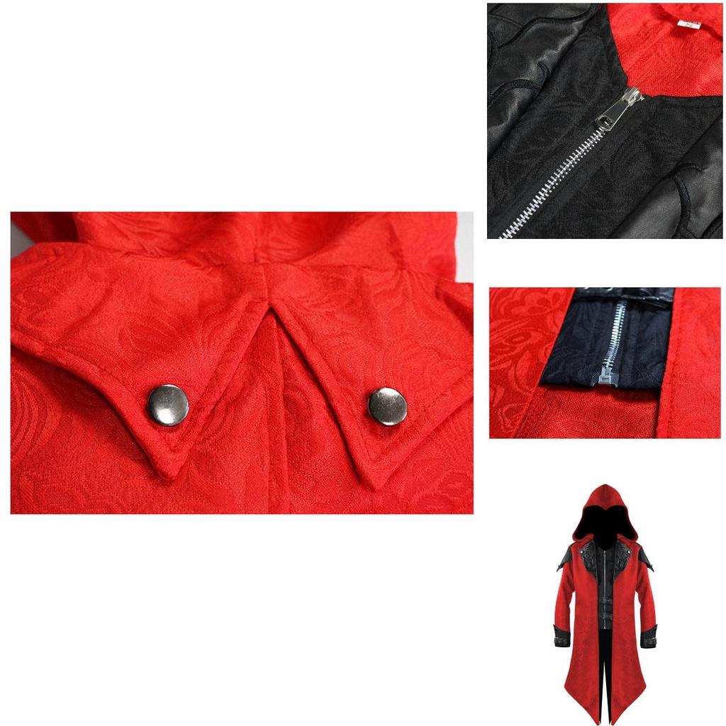 Stunning Medieval Halloween Retro Stitching Jacket For Men With Long Sleeves