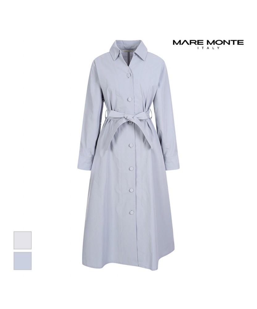 MAREMONTE Slit Collar Belted Dress_M232Mop04S0