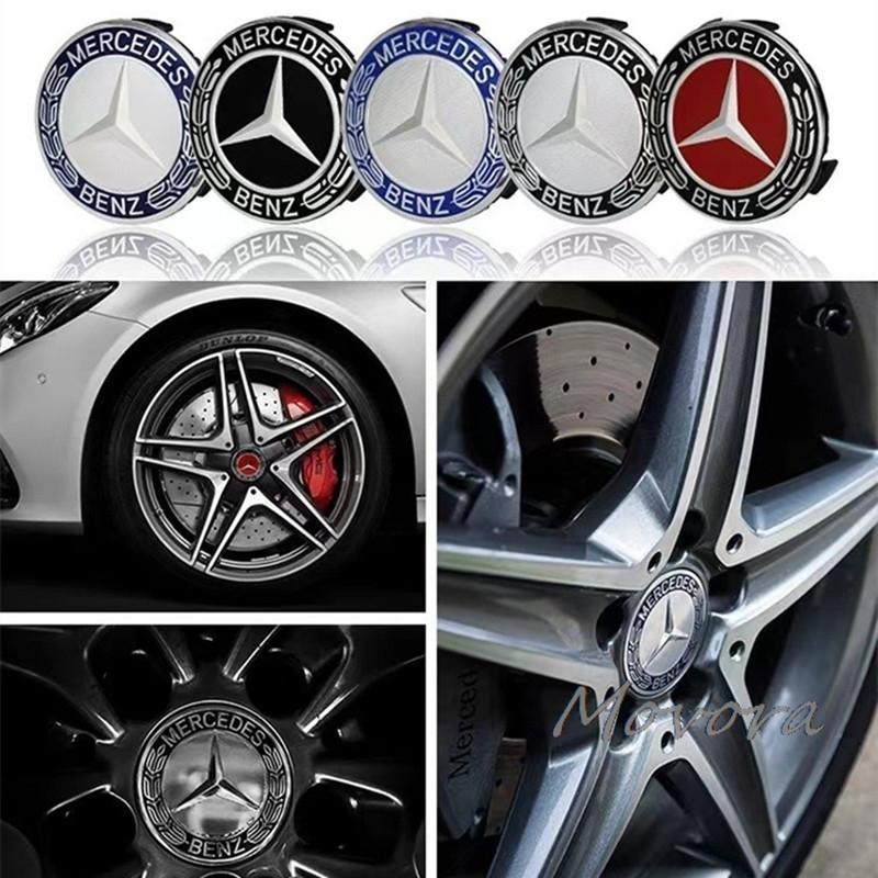 Hub Cap 4PCS 75mm*68mm Car Emblem Wheel Hub Center Cap Sticker Rim Badge Cover For Mercedes Benz GLE63 CLS63 GLC63 W204 AMG Stickers