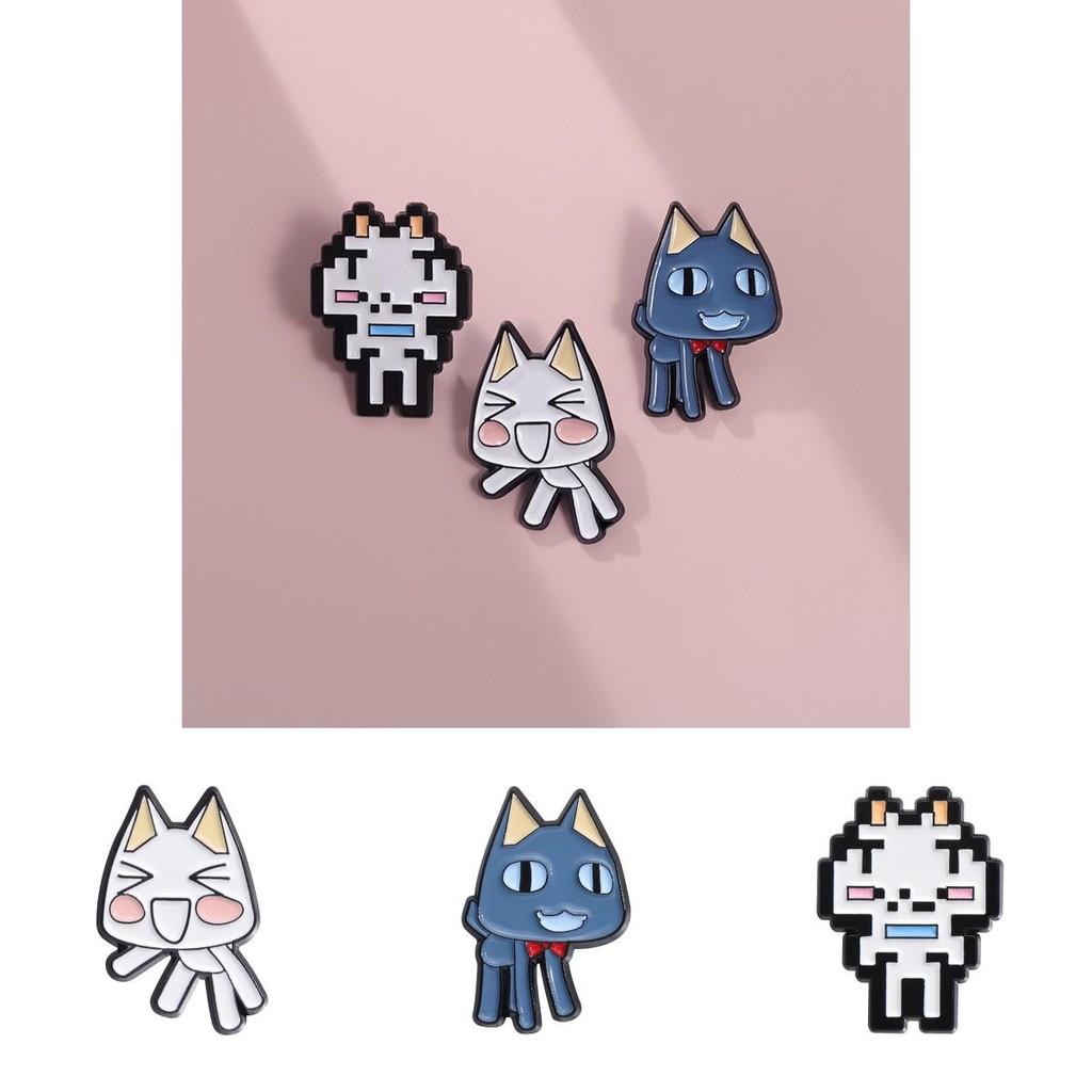 Creative Cartoon Animal Design Smiley Cat Brooch Brightly Colored Enamel Pin