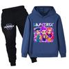 Winter Casual Comfortable Witch Hunting Group Printed Children's Set Hooded Sweatshirt Set