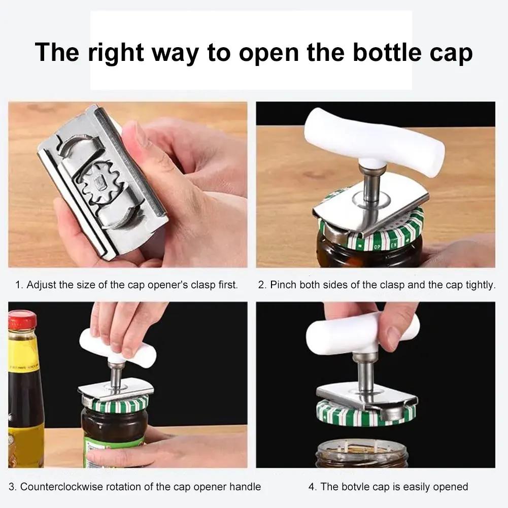 Jar Opener Lids Off Jar Opener Stainless Steel Effortless Arthritis Jar Opener Labor-Saving for Seniors with Arthritis