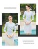 Spring/Summer Light Blue Professional Round Neck Seven-Sleeve Formal Dress for Women