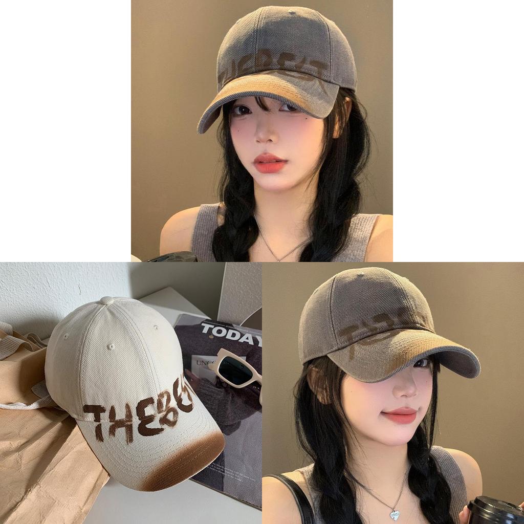 Vintage Washout Letter Baseball Cap For Men And Women Casual Sun Hat