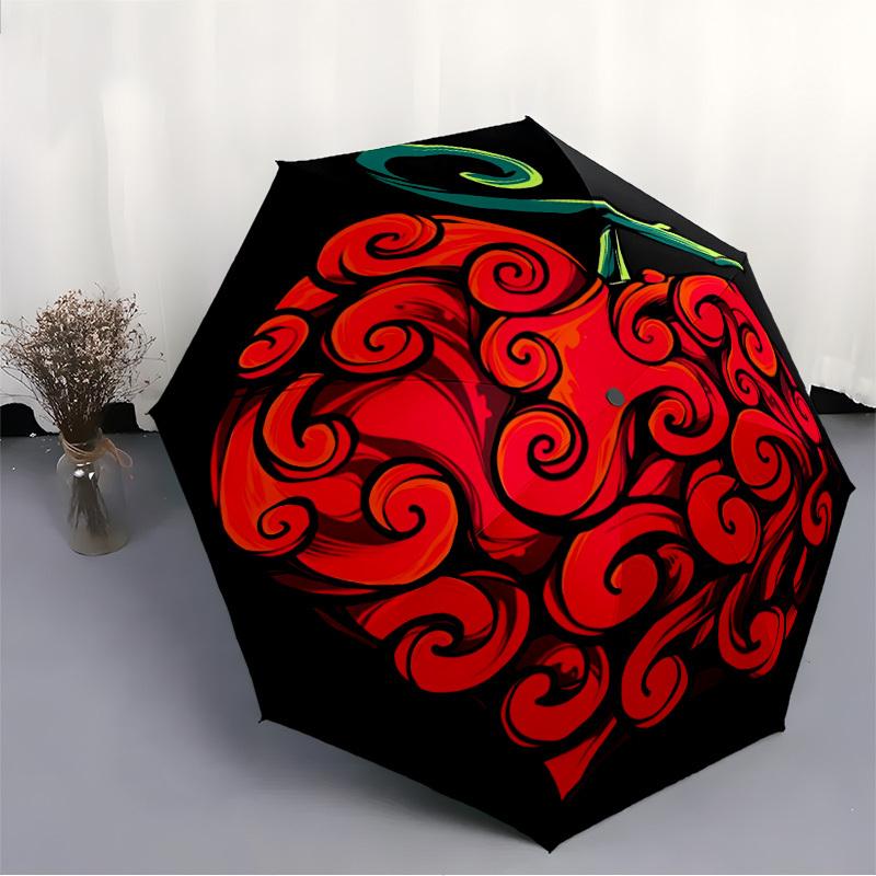 1pc Swirl Heart Design Automatic Open/close Folding Umbrella, Compact Portable Travel Umbrella,Cute Umbrella, Durable Construction Yy250804082