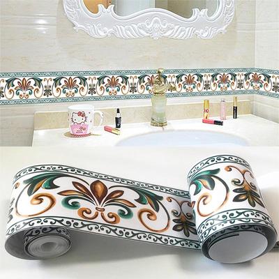 3D Wallpaper Borders PVC Self-Adhesive Waterproof Wall Stickers Living Room Bathroom Kicking Line Waistline 3D Home Decor Border