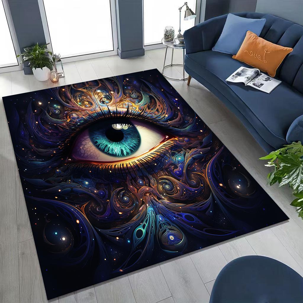 Krásné Vševidoucí oko zednářství Zlé oči Koberec do ložnice obývacího pokoje k pohovce Domácí rohožka Dekor, Dětská hrací protiskluzová podložka na podlahu
