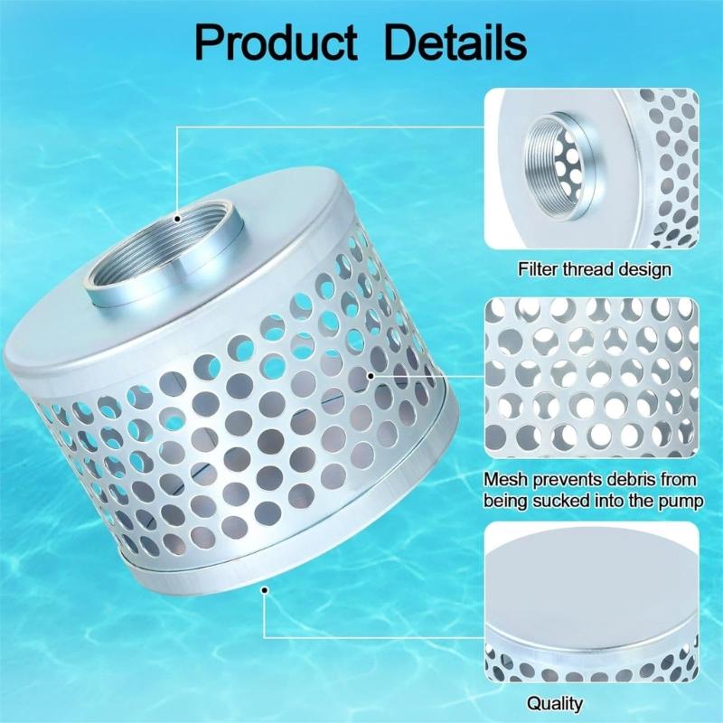 Corrosion Resistant Pump Suction Filter Strainer Basket With NPT Female Thread Reduces Solid Particles For Pump Systems