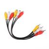 3 RCA Male to 6 RCA Female AV Splitter Cable Audio‑Video Transfer Wire for TV DVD Set‑Top Box Home Media Playback Equipment