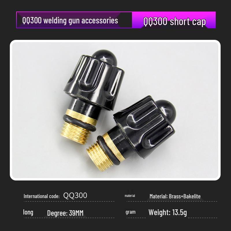 QQ/QS300 Argon Welding Torch Accessories: Ceramic Nozzle, Gas Diffuser, Tungsten Electrode Holder, Tail Cap, Torch Head.