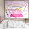 Peppa Pig Print Tapestry, Backdrop, Easy Setup, Ideal for Bedroom, Office & Living Room, with Aesthetic Wall Hanging Decor.
