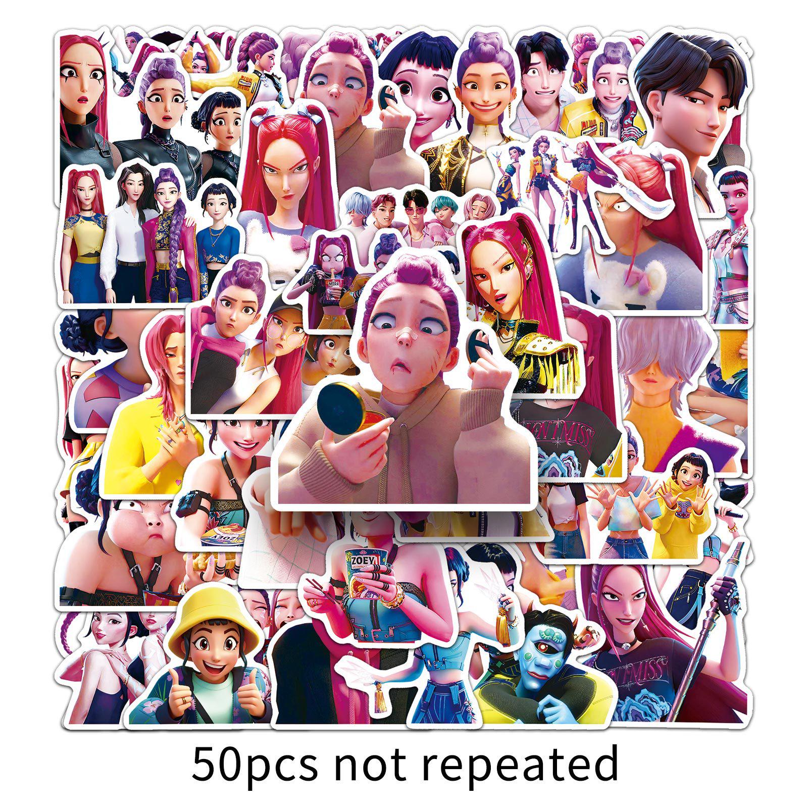 50pcs The Witcher Anime Themed Creative Stickers for Notebooks, Guitars, and Desktops.