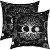 Set of 2 Tree Of Life Throw Pillow Covers 18x18 Sun And Moon Pillow Covers Kids Teens Bedroom Decor Black And White Cushion Covers Gothic Bohemian