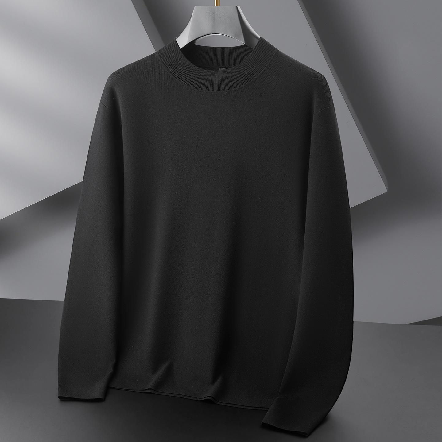 Men s Plus Size Silk Velvet Half High Neck Sweater - Autumn/Winter 2025 Collection 7XL