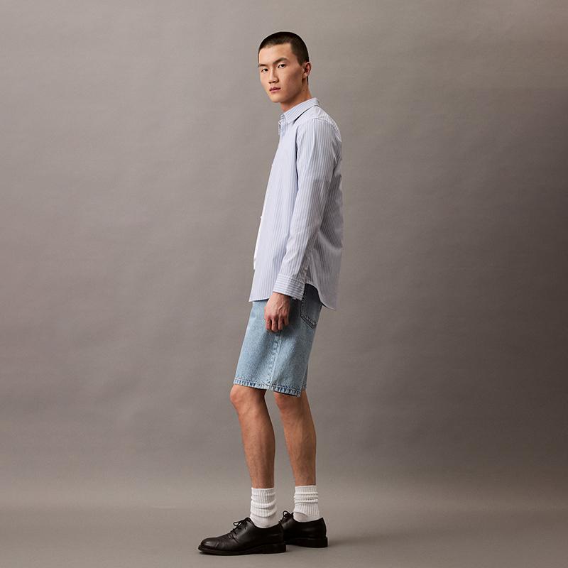 Calvin Klein Denim Shorts Men's Denim Light Blue 4RB930G