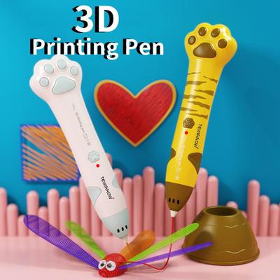Στυλό 3D Εκτύπωσης Χαμηλής Θερμοκρασίας Πλήρες Σετ Στυλό 3D Με 3 Χρώματα Νήμα PCL 1,75mm/0,068in Καλύτερο Δώρο Χριστουγέννων Γενεθλίων DIY Στυλό Επαναφορτιζόμενο USB