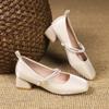 Fashion 2024 New Designer Women's Mary Jane Shoes Fashion Solid Color Light Slip-on Block Heel Women's Outdoor Dress Elegant Zapatos