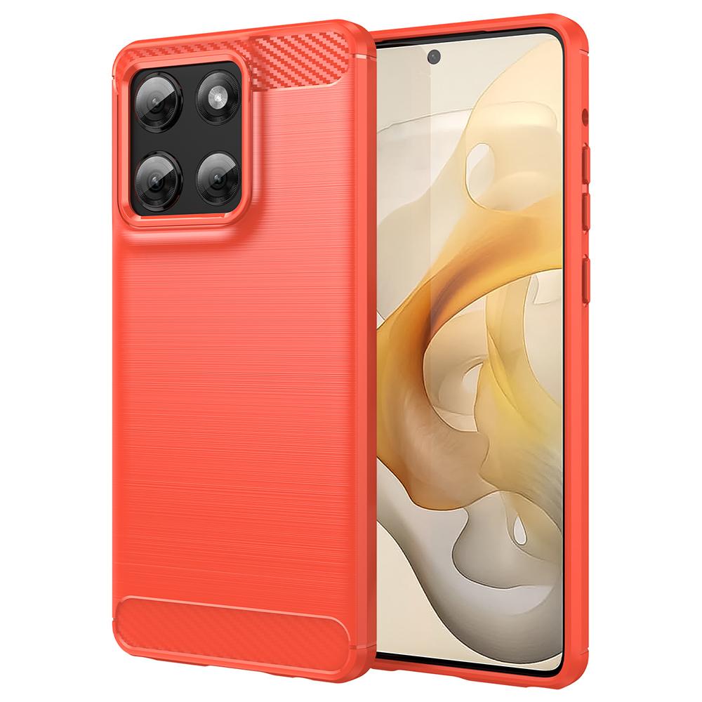 

Для Motorola Moto G Stylus 5G (2025) Чехол Защитный Чехол для Телефона Текстура Углеродного Волокна Матовый Red