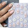 5D Embossed Flower Nail Stickers Self-Adhesive DIY Spring Summer Floral Nail Art Decals
