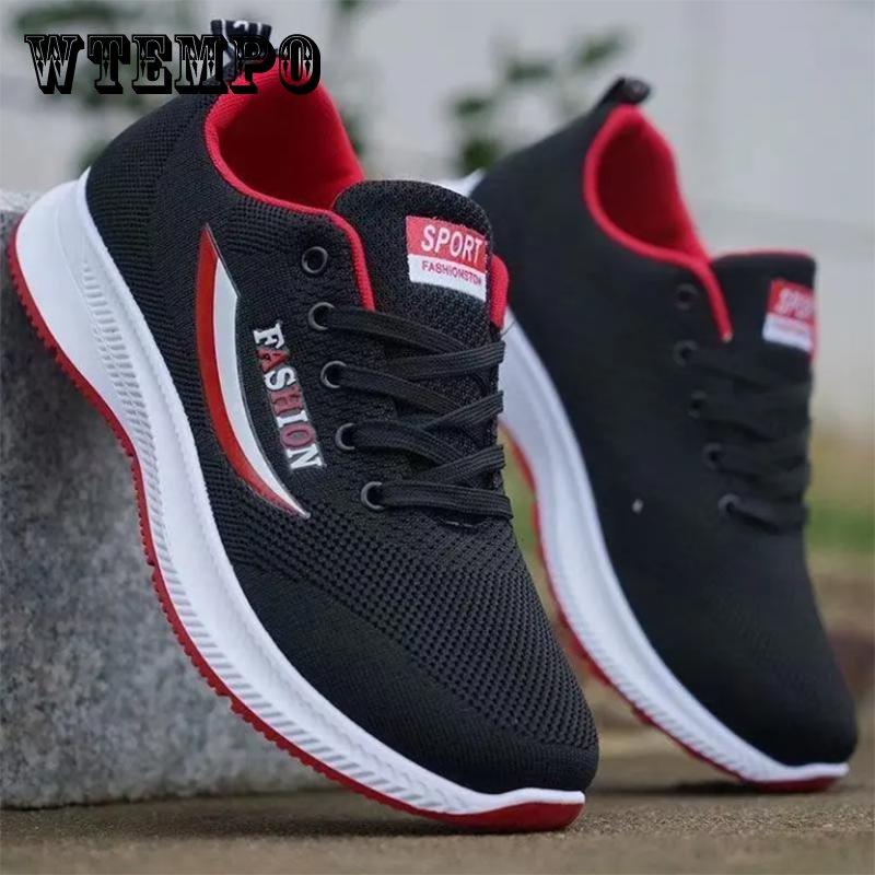 Black Sports Shoes Mesh Breathable Men's Clearance Shoes Soft Soled Non Slip Shoes New Fashion Spring Autumn