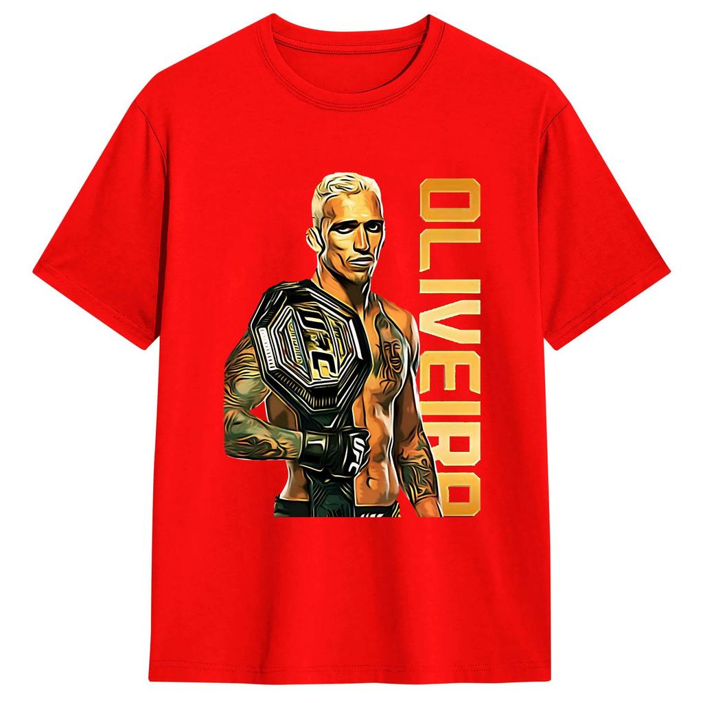 Charles Oliveira TShirt Beach Cotton T Shirts For Men Harajuku Custom Logo Tshirt Short Sleeve Street Style Tees