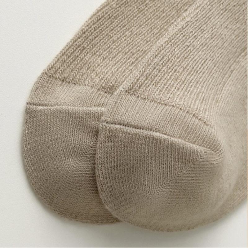 3 Pairs of Women's Socks Set Spring and Summer Thin Breathable Ruffle Edge Socks All Cotton Cute Women's White Printed Socks