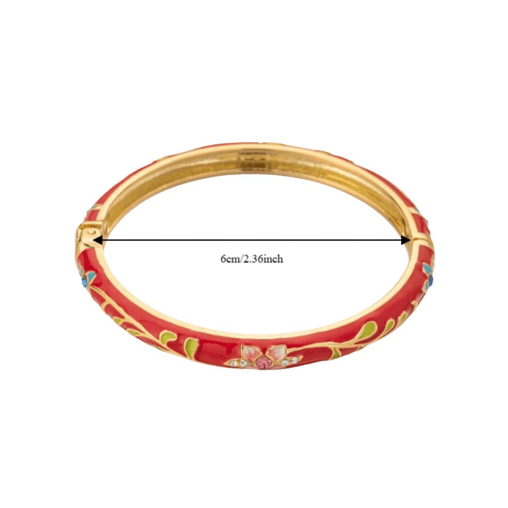 Multi-color Available Vintage Floral Bangle Chinese Style Enamel Bangle  Cultural Performances