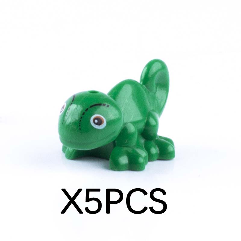 MOC Animal Building Blocks DIY Pig Fishes Octopus Penguin Turtles Figures Toys Set City Farm Zoo Accessories Bricks Kid Gift