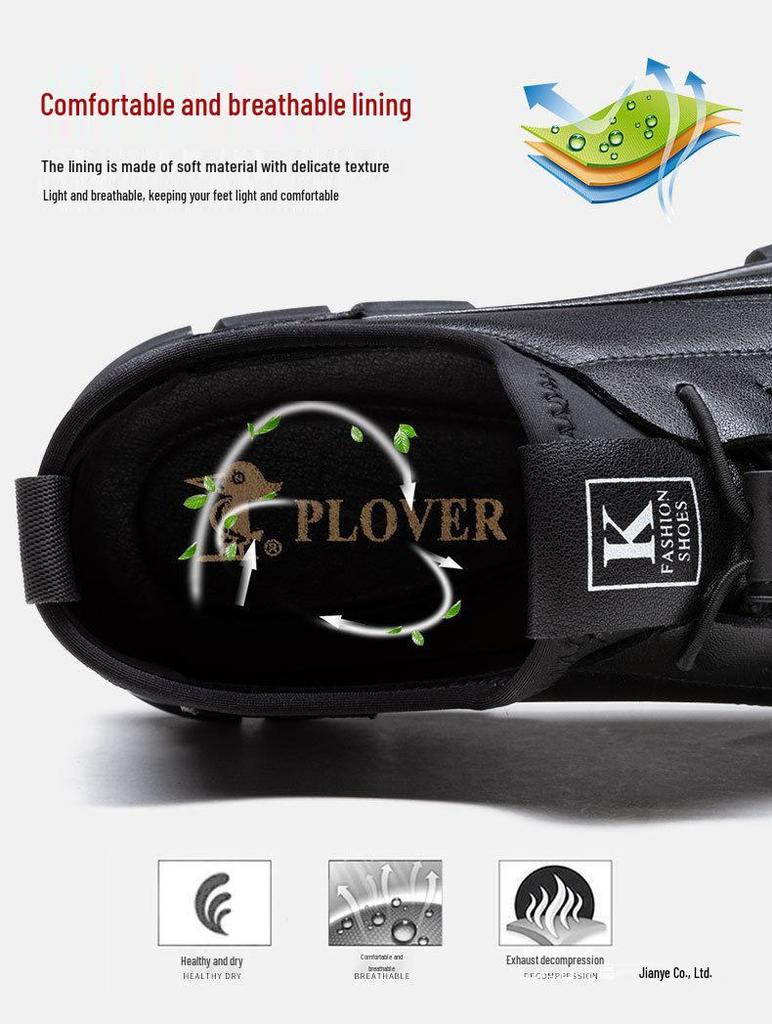 Herren Stilvolle Low-Top Casual Lederschuhe - Verschleißfest, Sportlich, Dicksohlig, für den täglichen Gebrauch und die Arbeit.