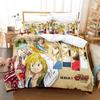 3D Anime Escanor The Seven Deadly Sins Bedding Set Single Twin Full Queen King Size Bed Set Adult Kid Bedroom Duvetcover Sets