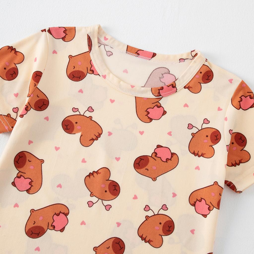Xiaomi 2-piece Children's Cute And Fun Printed Set For Boys And Girls Casual And Comfortable Short Sleeved Shorts Home Set Sleepwear