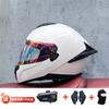 Full Face Motorcycle Helmet With External Bluetooth Module Men Women Large Rear Wing Sport Style DOT Approved