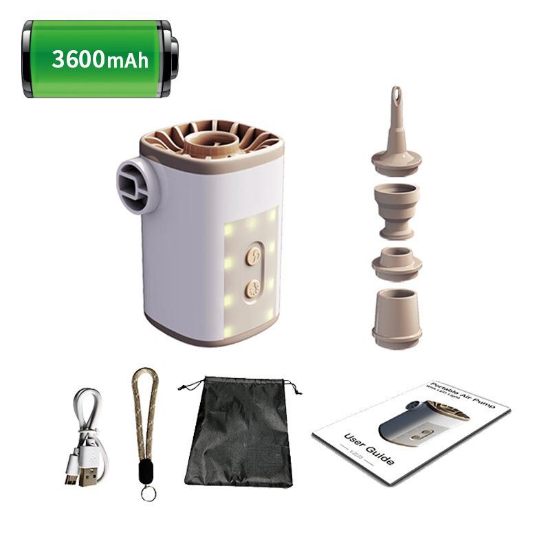 Portable Wireless Electric Air Pump for Camping - Inflate/Deflate Air Mattresses & Compression Bags хаки